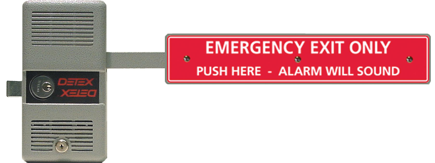exit control lock with long paddle